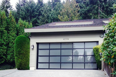 Large minimalist garage photo in Vancouver