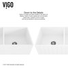 Vigo VGRA3318BL 33" Double Basin Matte Stone Farmhouse Sink - White