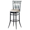 Uptown Black Tear Drop Hudson Swivel Counter Stool with Stone Suede