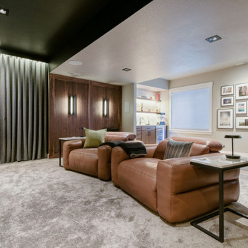 Luxury Basement Remodel | Custom Media Lounge, Wet Bar & Spa Bathroom