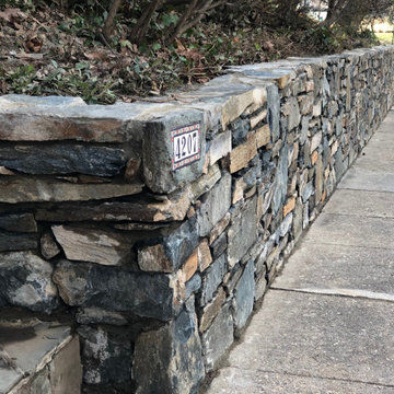 Dry Stacked Field Stone Retaining Wall in AU Park NW Washington DC