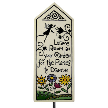 Ceramic Tile Garden Stake: Fairies Dance Quote, American Made