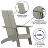 Flash Furniture Sawyer Gray Modern Adirondack Chair Jj-C14509-Gy-Gg