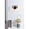 Living District Serif 2-Light Mid-Century Metal Wall Sconce in Brass and Black