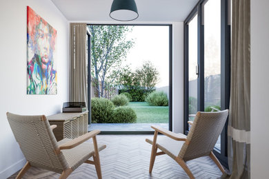 Design ideas for a medium sized contemporary conservatory in Oxfordshire with a standard ceiling.