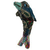 Colorful Vintage Indian Sari Fabric Wrapped Dolphin Sculpture