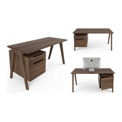 Modern Office Desk Howard by Huppe | Made in Canada - Desks And Hutches