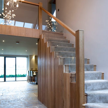 Oak & Glass Staircase in Entrance Hall