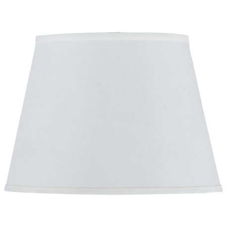 Hardback White Faux Silk Shade, White, 11" Tall