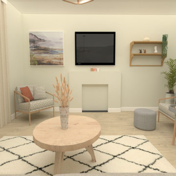 Scandi Inspired Living - Living Room & Kitchen/Dining/Play Area Renders