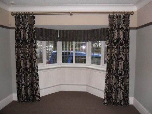 Bow Bay Window Treatment, Curved Curtain Rod For Turret Windows