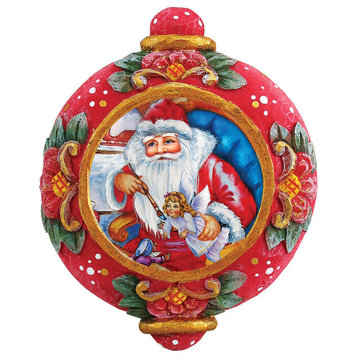 Hand Painted Scenic Ornament Nativity Workshop