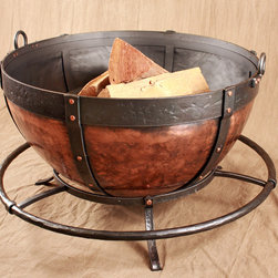 Copper Cauldron with Foot Rest - Fire Pits