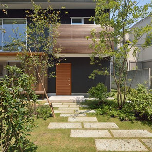 他の地域のアジアンスタイルのおしゃれな前庭 (私道、庭への小道、日向、天然石敷き) の写真