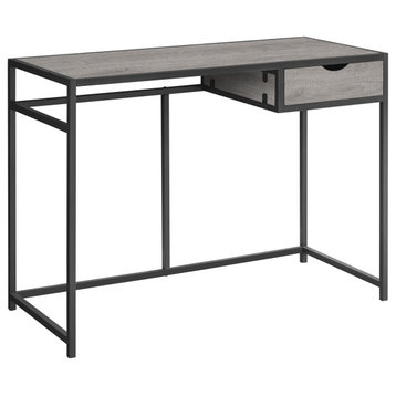 HomeRoots 42" Grey and Dark Grey Metal Computer Desk