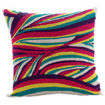 The HomeCentric - Multicolor Love, Multi 16"x16" Silk Pillows Covers for Couch - Multicolor Love is an exclusive 100% handmade decorative pillow cover designed and created with intrinsic detailing. A perfect item to decorate your living room, bedroom, office, couch, chair, sofa or bed. The real color may not be the exactly same as showing in the pictures due to the color difference of monitors. This listing is for Single Pillow Cover only and does not include Pillow or Inserts.