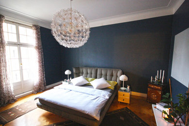 Example of an eclectic bedroom design in Other