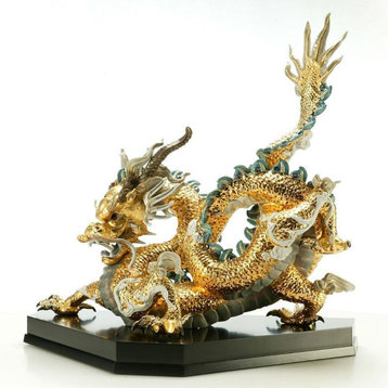 Lladro Great Dragon Golden Figurine 01001973