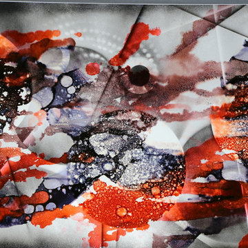 Premonition - Orange, Black & Brown Modern Metal Painting, Contemporary Wall Art
