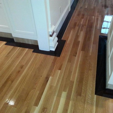 Rift Sawn White Oak Flooring with 5″ Walnut Border in Marlboro, MA