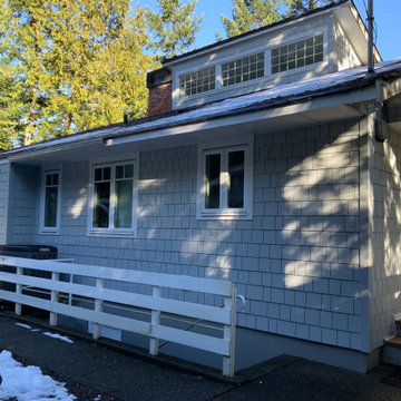 Siding Installation - James Hardie Shakes and Lap in Light Mist