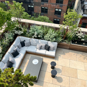 Wood and Powder Coated Aluminum Water Feature
