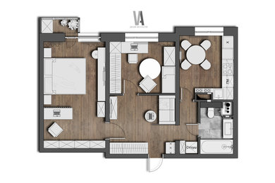 Дизайн проект 2-х комнатной квартиры серии П-44