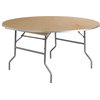 Unfinished Wood Folding Table, 60"