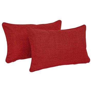 20"x12" Outdoor Spun Polyester Back Support Pillows, Set of 2, Papprika