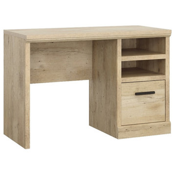 Pemberly Row Contemporary Engineered Wood Desk in Prime Oak Finish