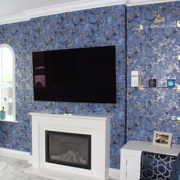 Refined Luxury: Navy and Silver Lounge Concept
