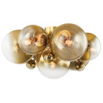 Corbett-Standard - Kyoto 7-Light Flush Mount, Vintage Polished Brass - This showstopper features clusters of ombre glass globes in various sizes. Each orb transitions from brass to clear and the ombre lighting effect is simply stunning. Whether a chandelier, flush mount, sconce or linear, Kyoto will be the focal point in any space.