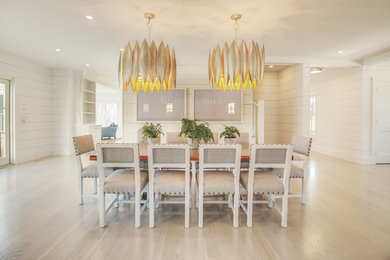 Design ideas for a beach style dining room in Other.
