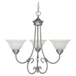Capital Lighting - Hometown 3-Light Chandelier, Matte Nickel - Capital Lighting 3223MN-220 3 Light Chandelier in Matte Nickel finish from the Hometown Collection.