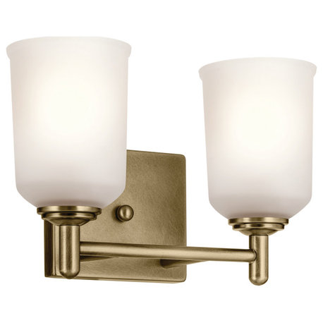 Kichler 45573 Shailene 2 Light 13"W Vanity Light - Natural Brass