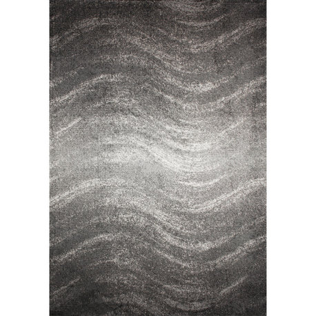 Nuloom Contemporary Ombre Waves Polypropylene Rug, Charcoal 7'6"x9'6"