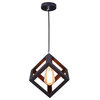 Black Square Retro Industrial Style Mini Ceiling Hanging Light