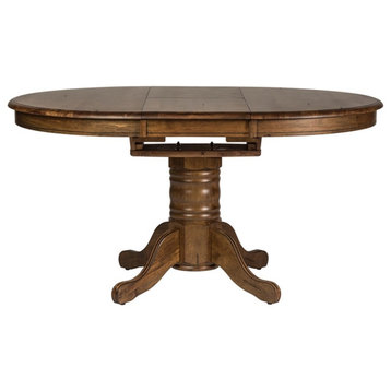 Carolina Crossing Medium Brown 5 Piece Pedestal Table Set