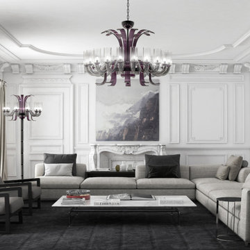 Italian Murano Glass Chandelier LEONARDO - www.piumati.com