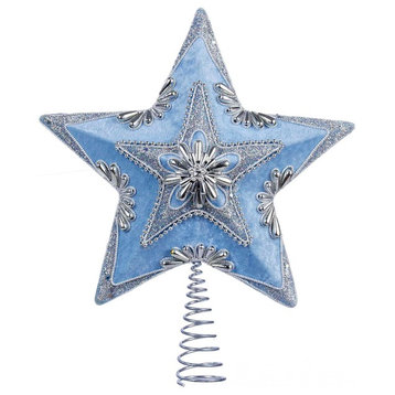 13.5" Pale Blue and Silver Star Treetop