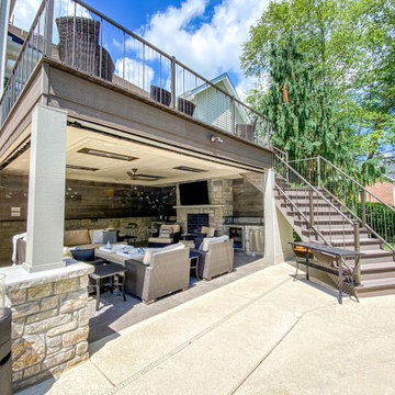 Pool Side Deck, Under-Deck Living Space and Firepit Patio