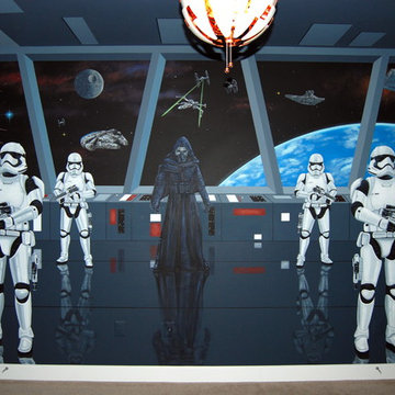 Star Wars: The Force Awakens Murals in a bedroom by Tom Taylor of Mural Art LLC