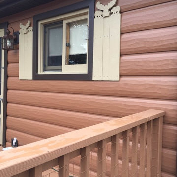 Steel Log Siding Install in Red Feather, CO