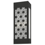 Livex Lighting - Berkeley 2 Light Black Outdoor ADA Sconce - The intricate details of the black finish on this outdoor wall sconce from the Malmo collection creates delightful shadow patterns on adjoining wall surfaces and walkways. This stainless steel fixture features glass panels finished clear on the outside and sandblasted on the inside.