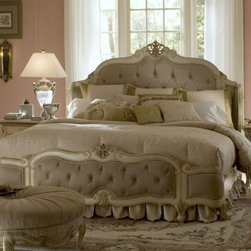 AICO Furniture - Lavelle Blanc Queen Wing Mansion Bed - 54000QWM-04 - Bedroom Products