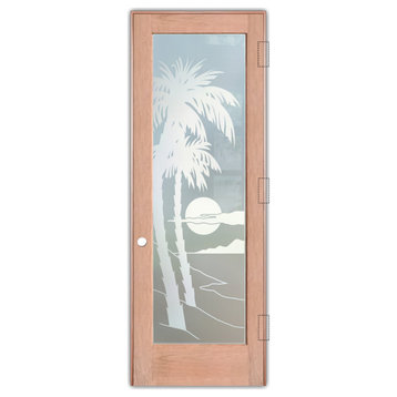 Interior Prehung Door or Interior Slab Door - Palm Sunset - Cherry - 30" x...
