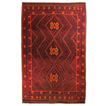 Oriental Kilim Afghan Antique 15'3"x9'10" Hand Woven Rug