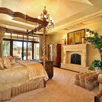 Luxury Bedroom with Custom Upholstery and Interior Lighting