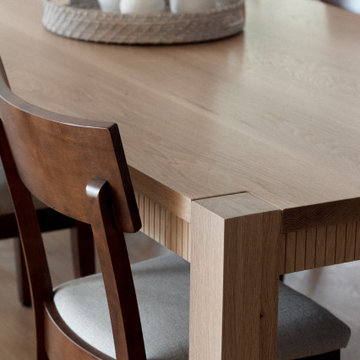 'Supernova' White Oak Dining Table with Fluted Tableskirt Edging