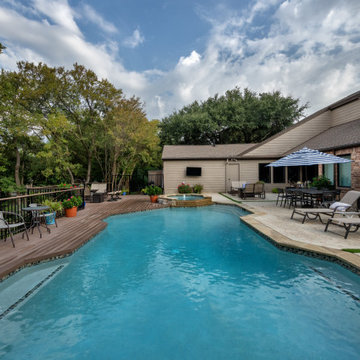 Custom Creekside Deck & Poolside Outdoor Living Remodel